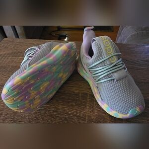 Adidas Kids' Gray and Multicolor Sneakers
